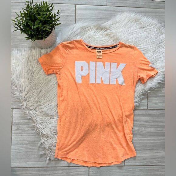 VS PINK Orange Tee - Picture 1 of 8